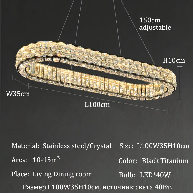 Afralia™ Crystal Ceiling Chandelier for Modern Living & Dining Rooms