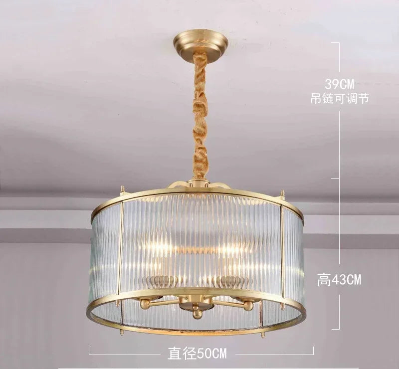 Afralia™ Glass Chandelier: Golden Copper Luxury Ceiling Pendant Light Fixture for Living Room