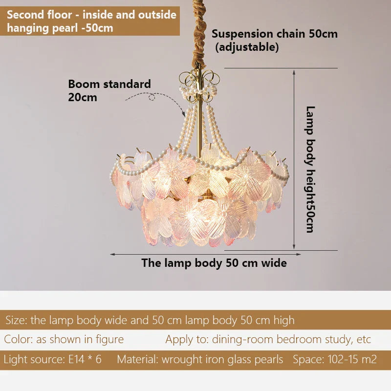 Afralia™ Crystal Snow Petals Chandelier | Modern French Living Room Lighting