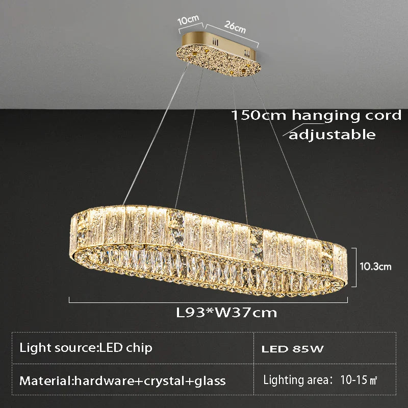Afralia™ Crystal Ceiling Chandelier | Luxury Glass Hanging Lamps LED Décor