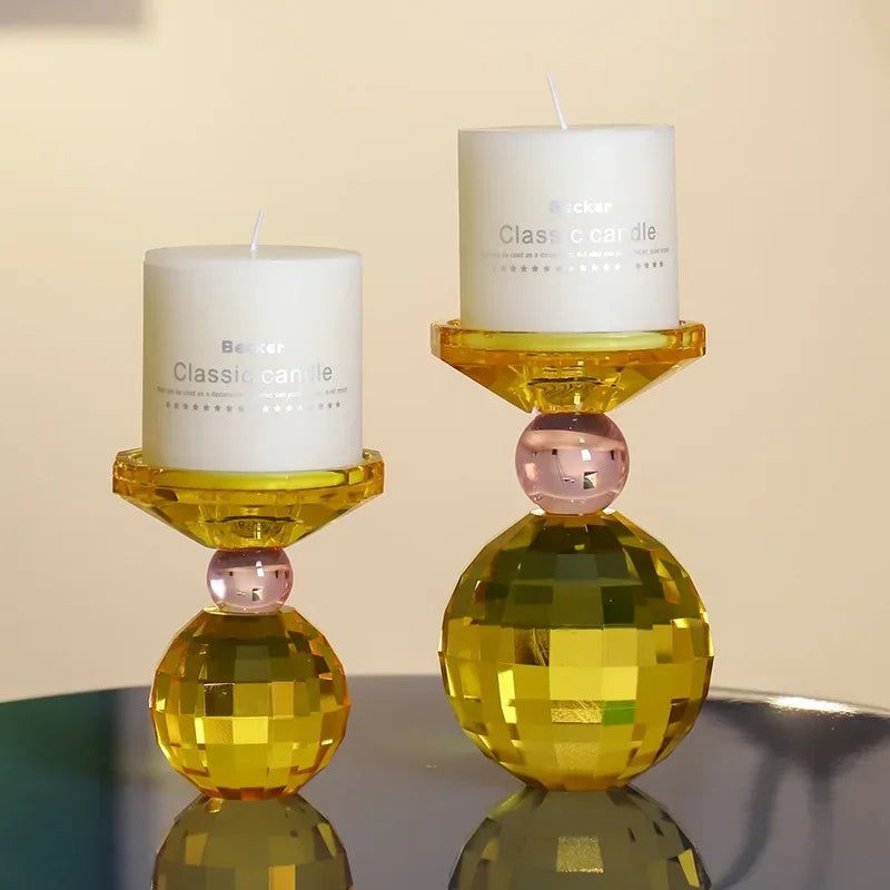 Afralia™ Crystal Candle Holder: Elegant Table Centerpiece for Romantic Events & Home Decor