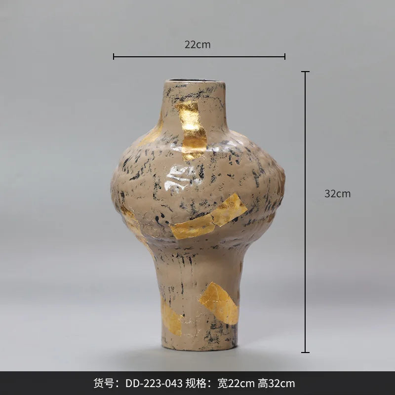 Afralia™ Handmade Ceramic Ginger Jar Vase: Home Decor Porcelain Flower Pot