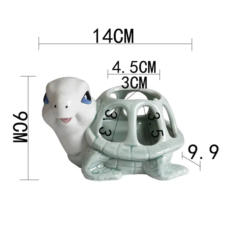 Afralia™ Cartoon Turtle Ceramic Vase for Stylish Table Decor & Flower Arrangement