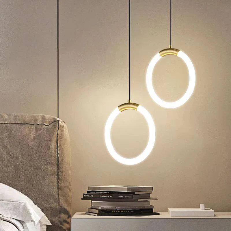 Afralia™ Nordic U-shaped Bedroom Chandelier - Modern Pendant Lights for Background Decoration.