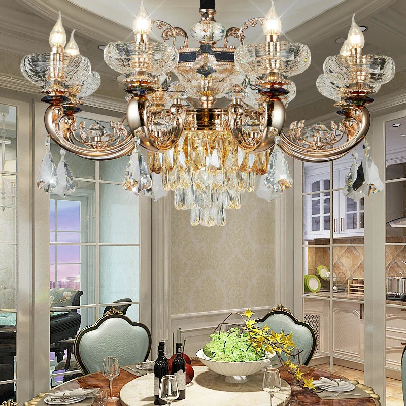 Afralia™ Jade Crystal Chandelier: Elegant European Living Room Lamp