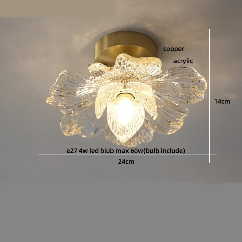Afralia™ Glass Flower LED Ceiling Lights - Modern Nordic Canopy Lamparas Techo