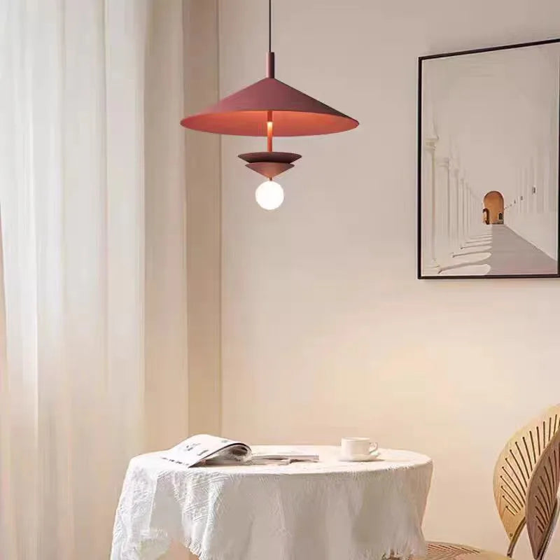 Afralia™ Red UFO Pendant Light for Dining and Living Room, Minimalist LED Lamp