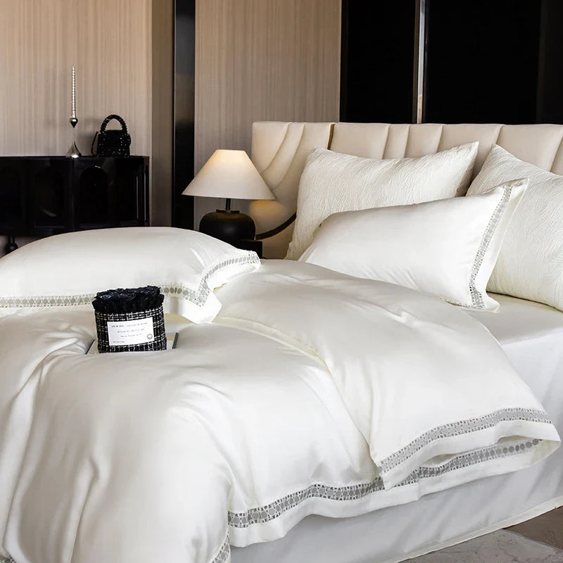 Afralia™ Eucalyptus Fiber Duvet Cover Set: Soft, Silky, Cool, Hollow Edge, Summer Bedding
