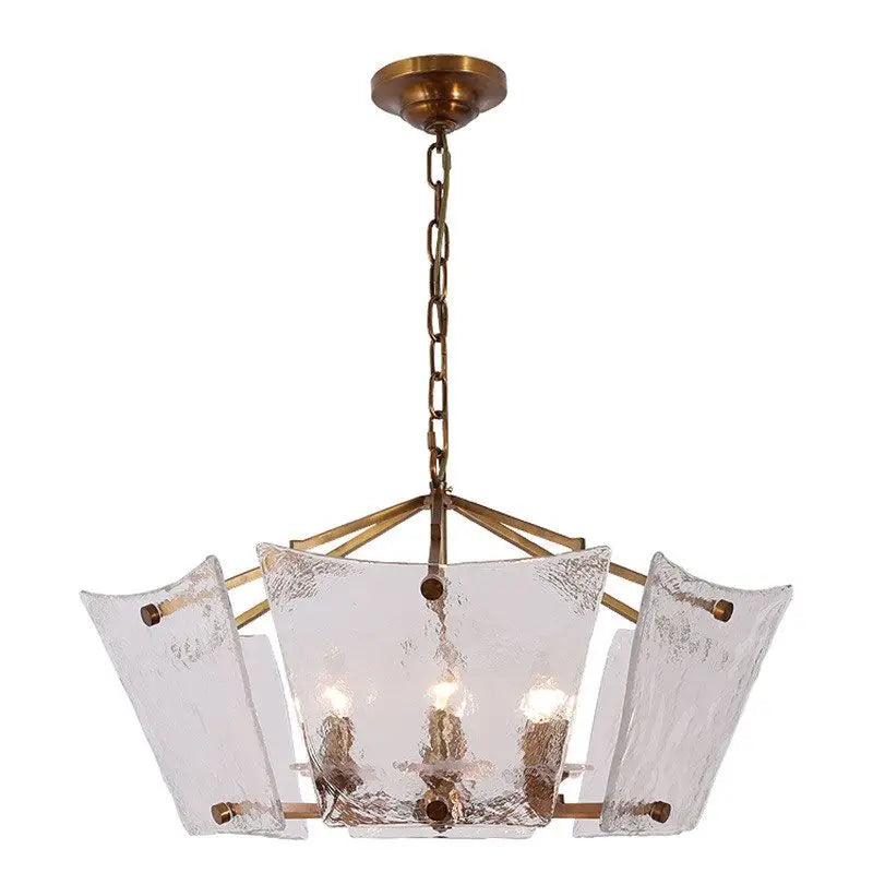 Afralia™ Retro Glass Copper Chandelier for Study & Bedroom Lighting