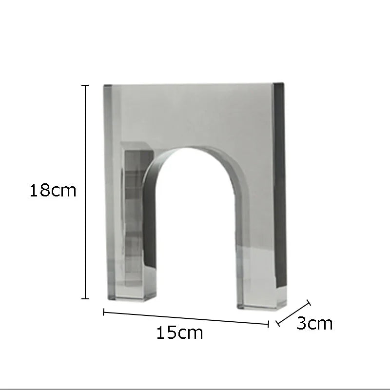 Afralia™ Geometric Crystal Arch Glass Sculpture Desk Decoration Ornament