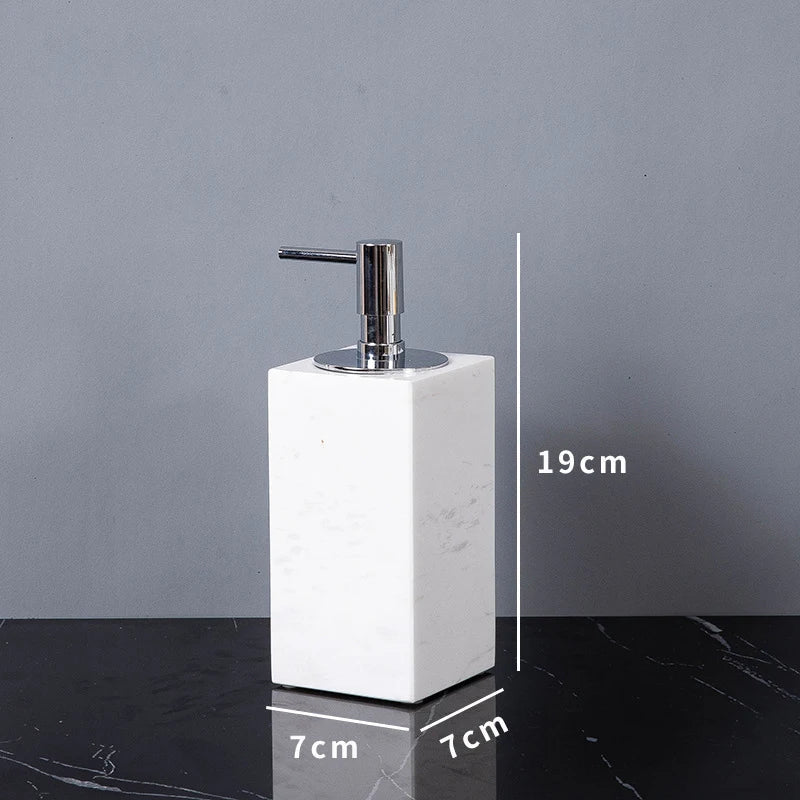 Afralia™ White Volakas Marble Bathroom Accessories Set
