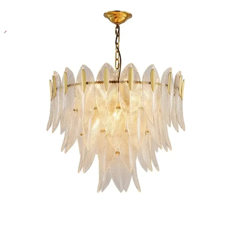 Afralia™ Leaf Glass Chandelier - Nordic Style Light Luxury Pendant Lamp