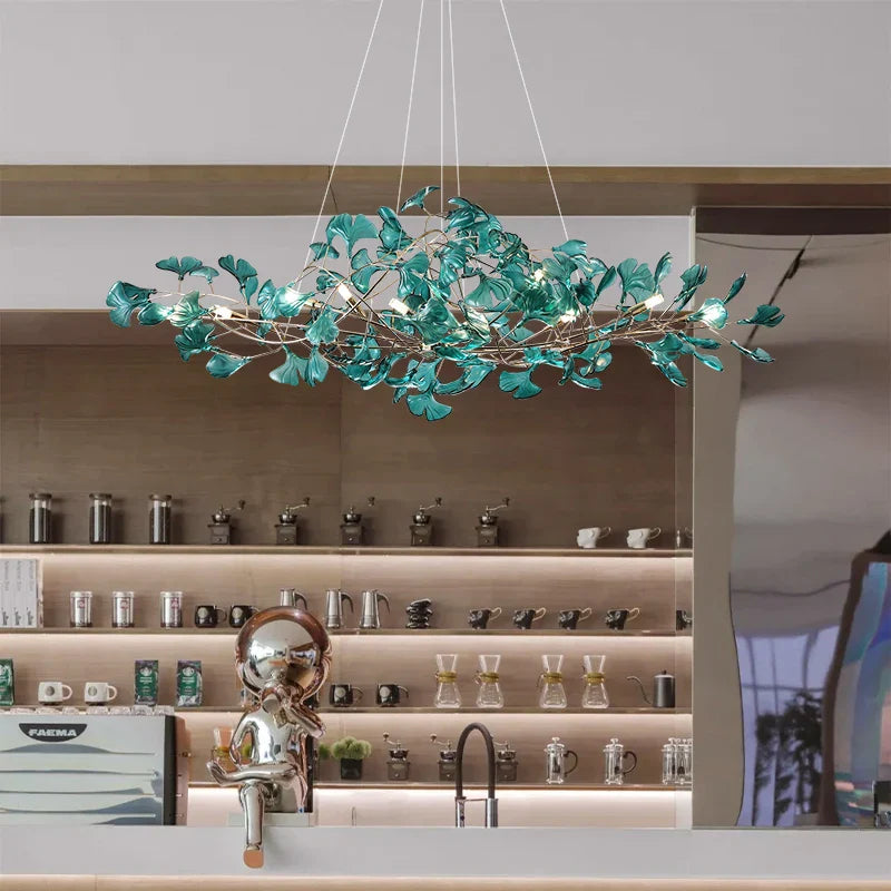 Afralia™ Gingko Leaf Chandelier: Modern Luxury Art Decor for Home, Restaurant & Bar