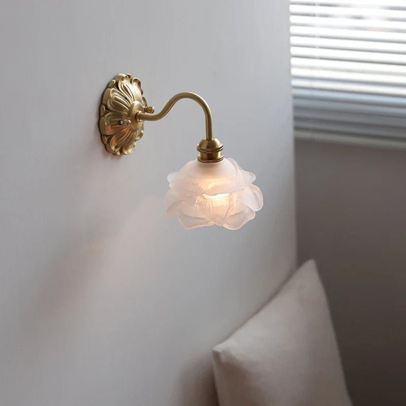 Afralia™ Frosted Glass LED Wall Light Switch Socket Copper Lampara Pared