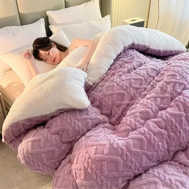 Afralia™ Super Thick Lamb Cashmere Weighted Blanket for Ultimate Winter Comfort