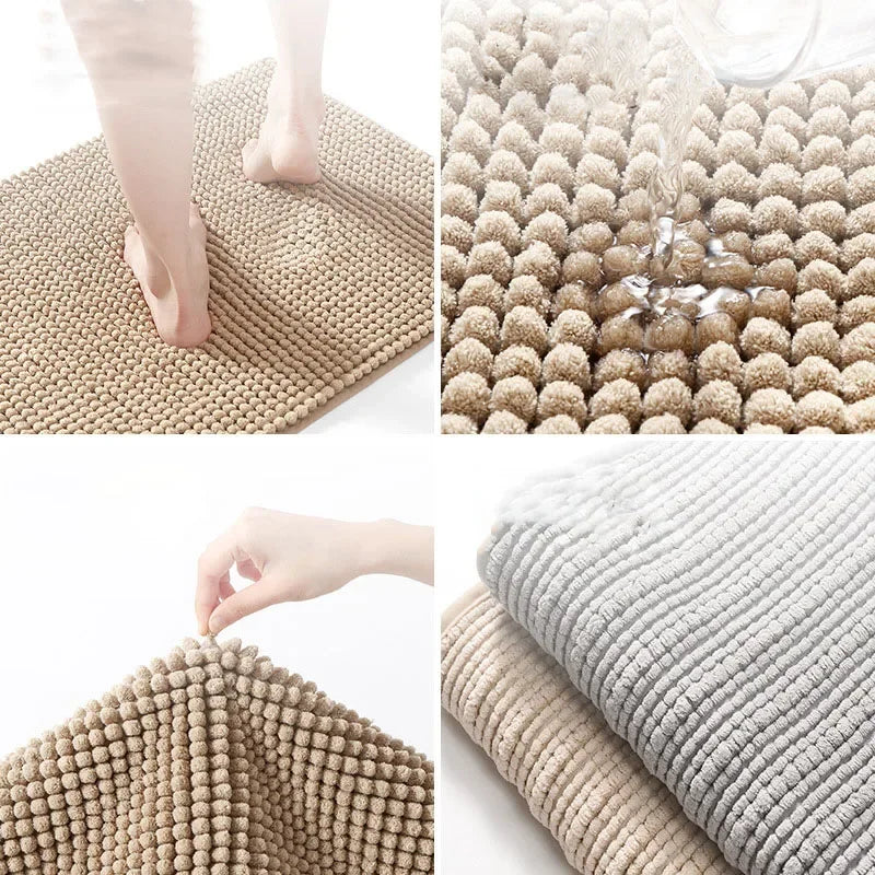 Afralia™ Chenille Bath Mat: Soft, Absorbent, Anti-slip Rug for Cozy Comfort