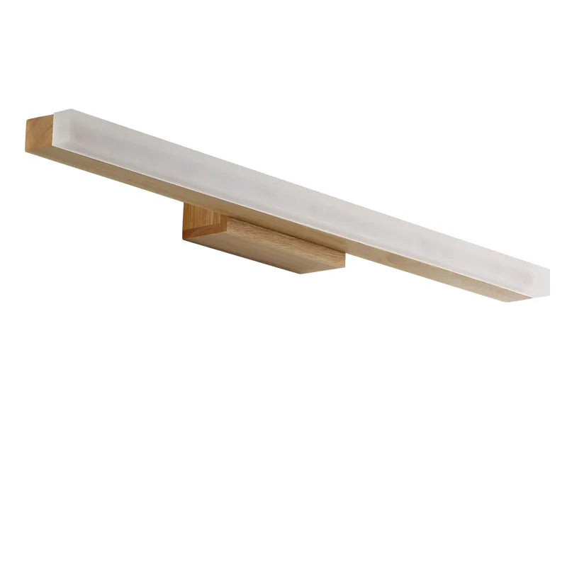 Afralia™ Modern Wooden Wall Lamp LED Mirror Light for Bedroom and Bathroom.