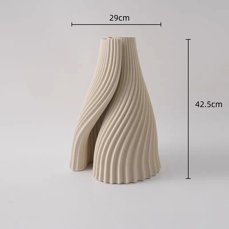 Afralia™ Geometric Folding Ceramic Flower Vase Home Decor Handicrafts