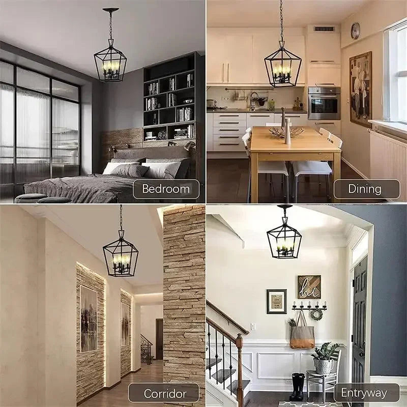 Afralia™ Metal Frame Chandelier Pendant Lights Minimalism Indoor LED Lighting