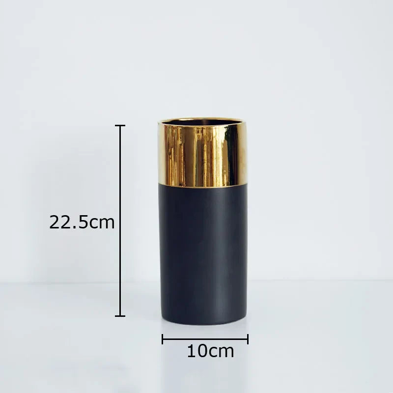 Afralia™ Marble Texture Ceramic Vase | Modern Floral Room Decor Vase