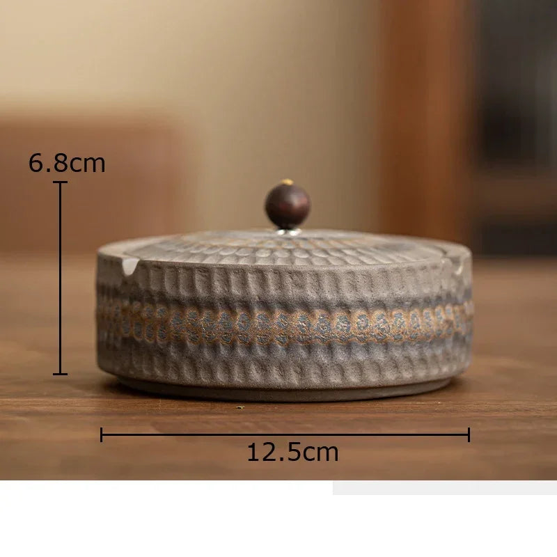 Afralia™ Ceramic Ashtray with Lid - Stylish Smoking Accessories for Home and Office