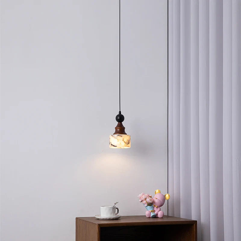 Afralia™ Natural Stone LED Pendant Lamp for Home Decor Living Dining Room