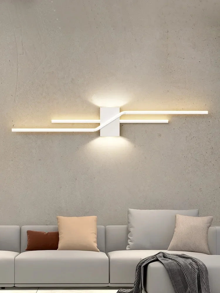 Afralia™ Modern Living Room Sofa Background Wall Lamps, Bedroom Bedside Designer Strip Lights