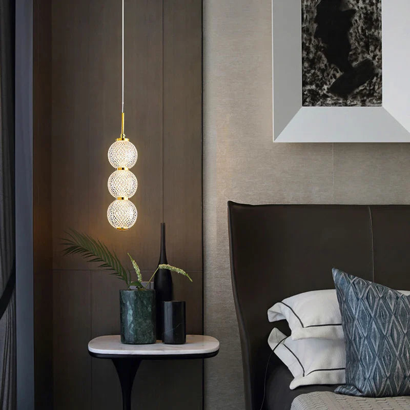 Modern Acrylic Ball LED Pendant Lights for Bedroom and Dining Room by Afralia™