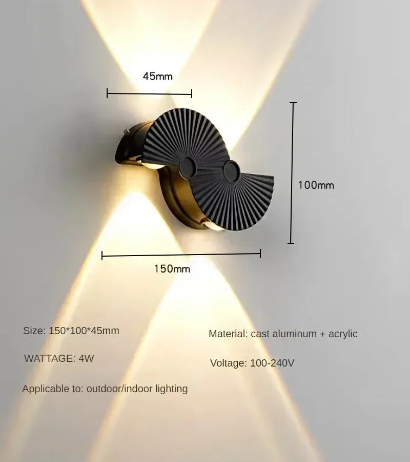 Afralia™ Fan Shape Aluminum Porch Light: Ultra-bright Outdoor Wall Lamp
