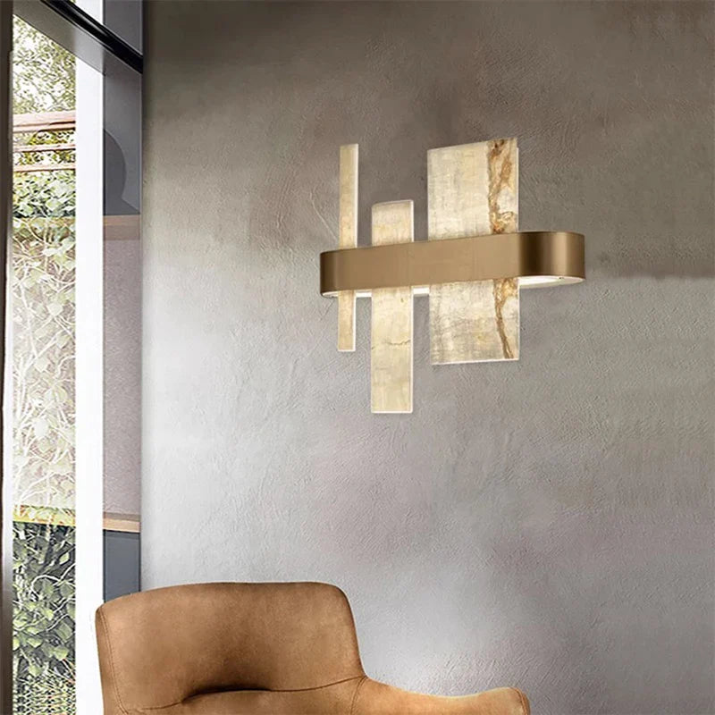 Afralia™ Gold Marble LED Dimmable Chandelier: Elegant lighting for Dining & Living Rooms