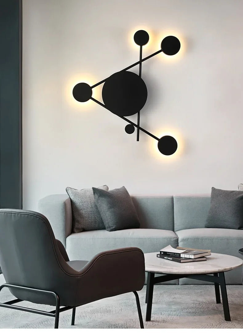 Afralia™ Nordic Black-White Warm Light Bedroom Wall Lamp