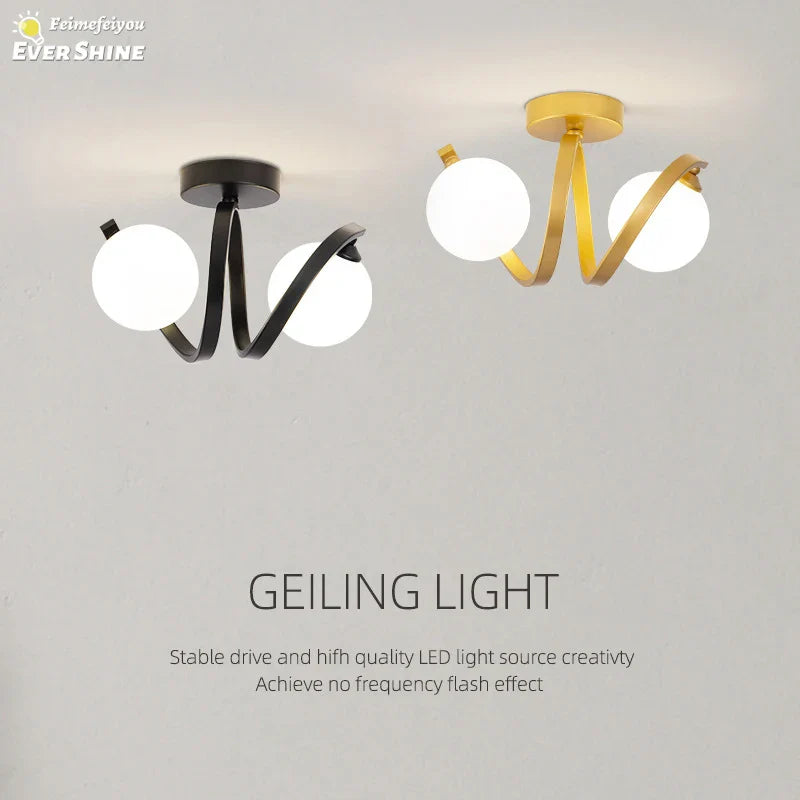 Afralia™ Nordic Ball LED Ceiling Light for Home Living Room Bedroom Study Corridor