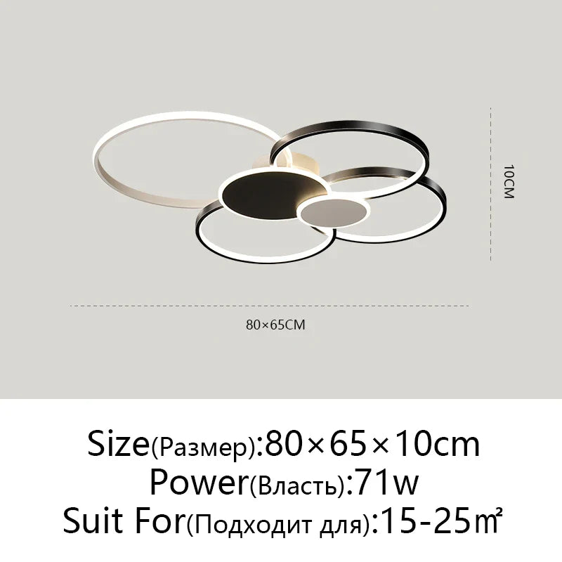 Afralia™ Modern LED Chandelier with Remote Control for Living Room & Bedroom Lighting