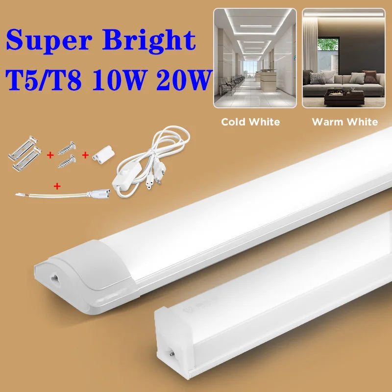 Afralia™ LED Tube Light Fixture for Home Kitchen Bedroom Cabinet Indoor Lighting