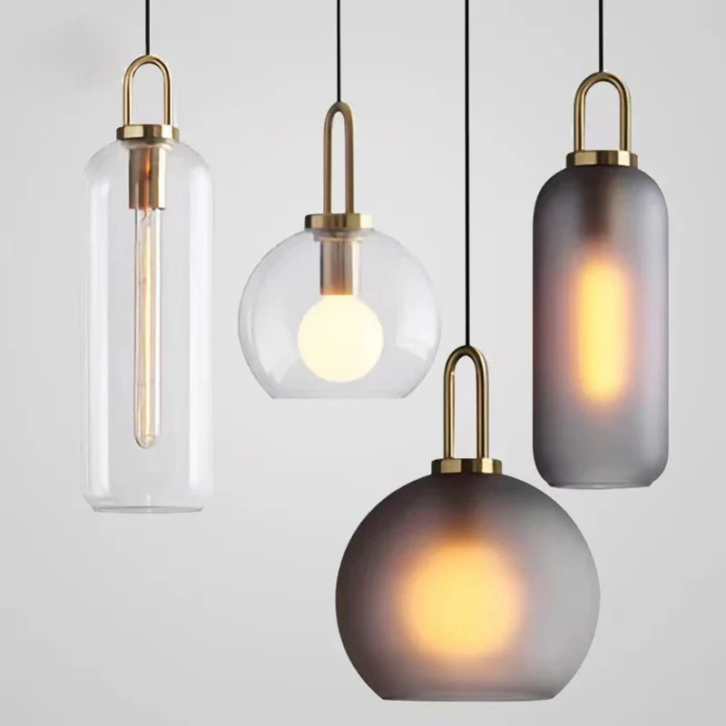 Afralia™ Nordic Glass Pendant Lights Indoor Lighting Fixture for Simple Home Decor