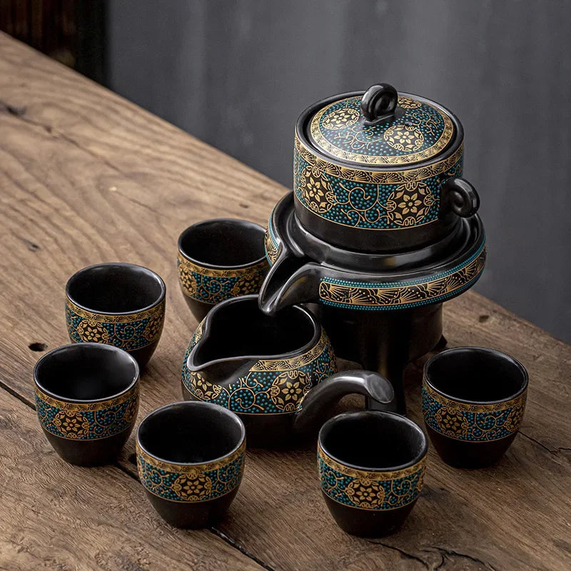 Afralia™ Ceramic Kung Fu Tea Set with Custom Logo - Luxury Teaware Gift