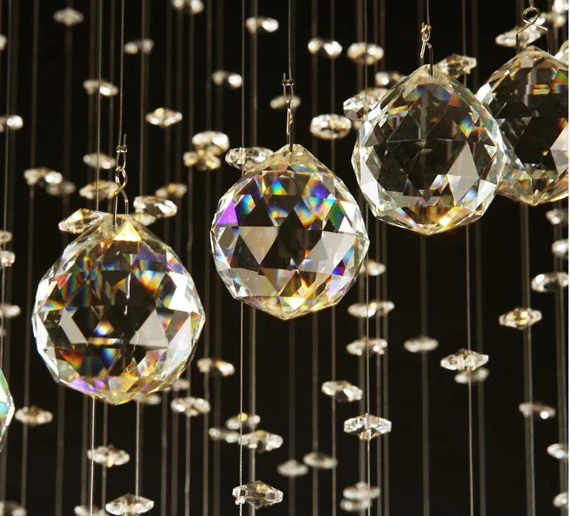 Afralia™ Crystal Pendant Chandelier for Staircase & Bedroom Hanging - Modern Luxury Lighting Fixture