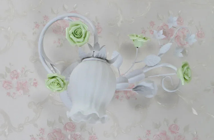 Afralia™ Floral Wall Lamp: European Pastoral Style, Princess Girl's Bedroom Décor.