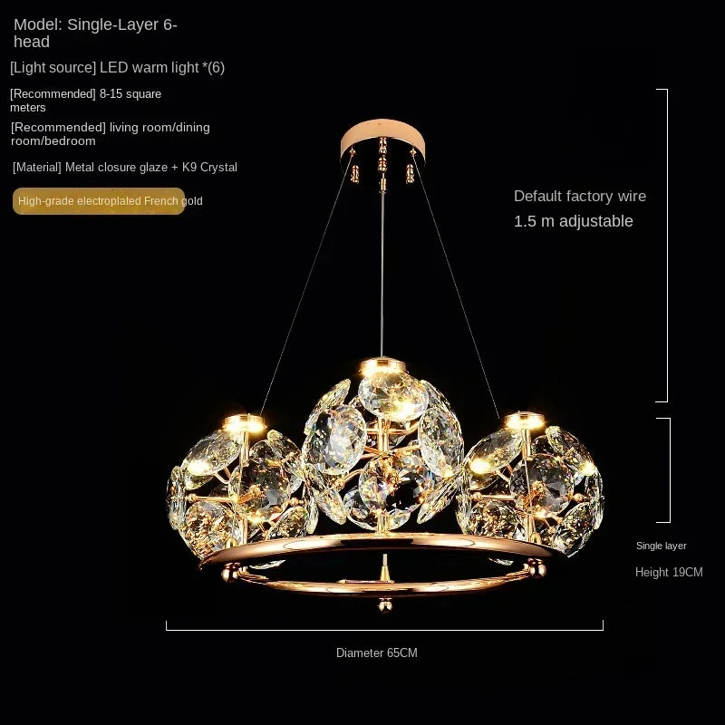 Afralia™ Luxury Crystal Glass Ball Chandelier for Dining Living Room Hall Island