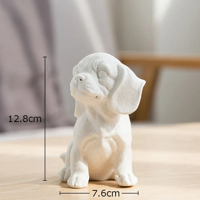 Afralia™ French Bulldog Ceramic Sculpture Miniature Figurine Desk Decoration Ornament