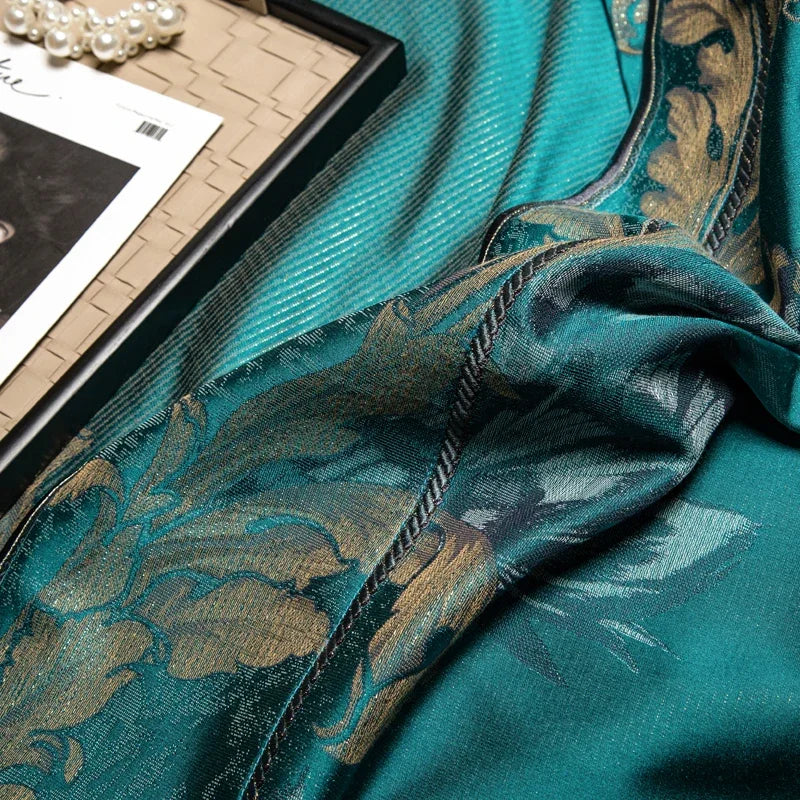 Afralia™ 1200TC Jacquard Bedding Set: Queen King Size Linens, Comforter Cover, Sheet, Pillowcase