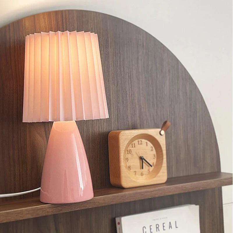 Afralia™ Ceramic Milkshake Bedside Lamp E27 Warm LED Indoor Lighting Home Decor