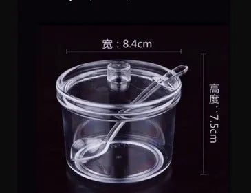 Afralia™ Glass Seasoning Can with Spoon - Spice Jar for Sugar Salt Pepper Powder