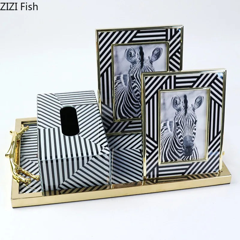 Zebra Texture Photo Frames by Afralia™ - Modern Decor for Wedding Gifts