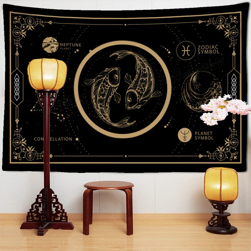 Afralia™ Constellation Tarot Tapestry Wall Hanging for Home Décor vibes and Witchy Aesthetics