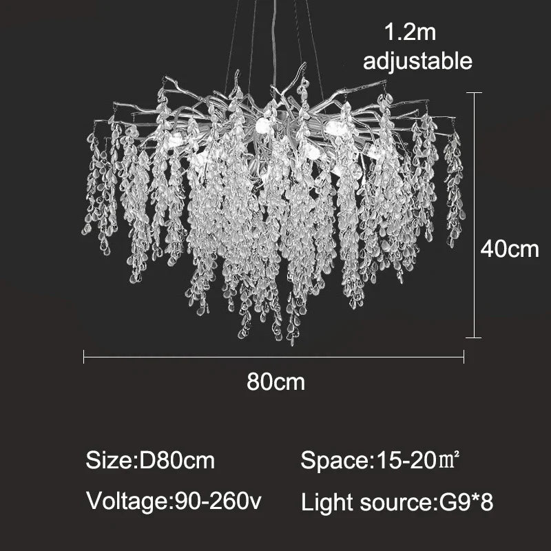 Afralia™ Luxury Crystal Chandelier LED Pendant Light for Home Decor and Lighting