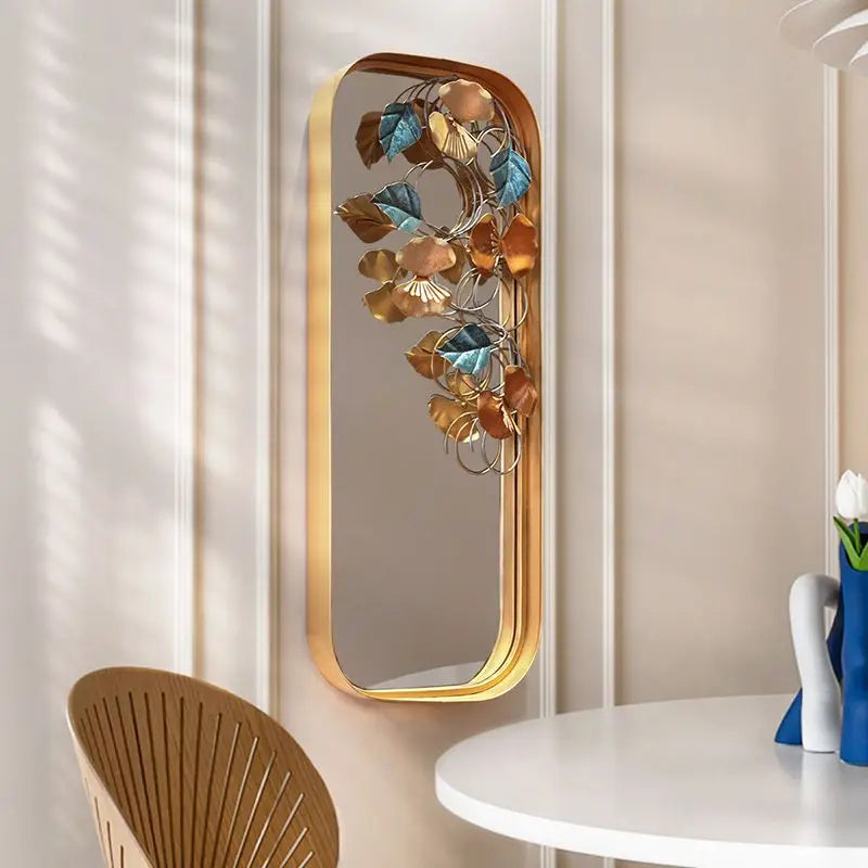 Afralia™ Petal Wall Decoration Mirror - Luxury Metal Door & Bedroom Decor