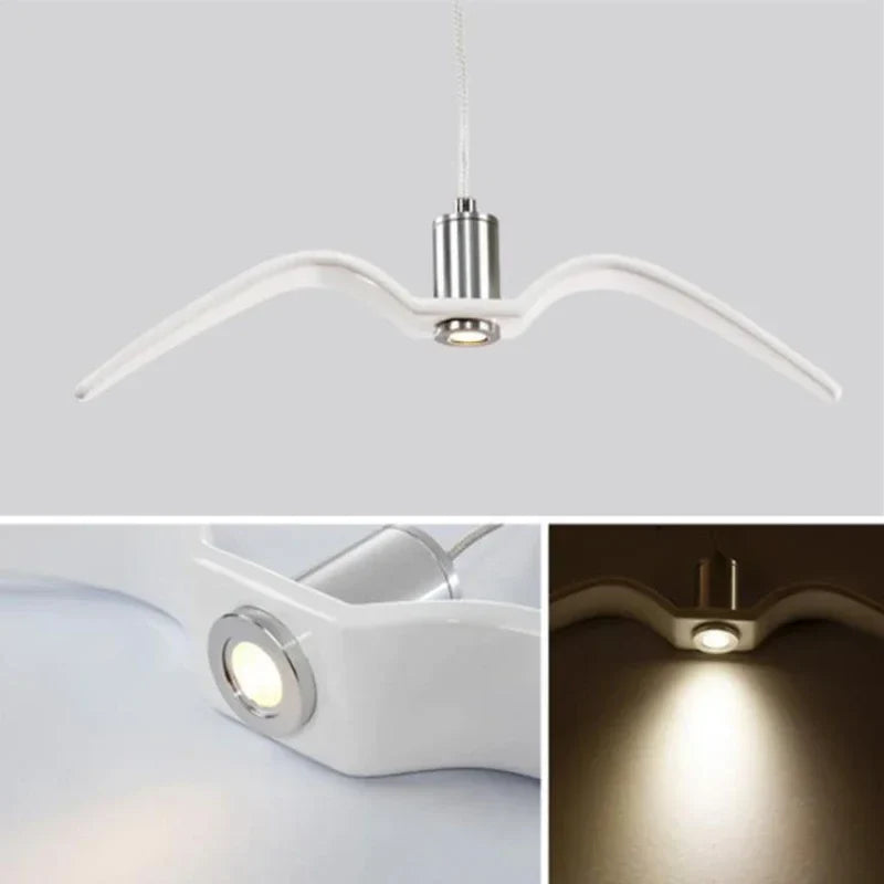 Afralia™ Seagull Design LED Chandelier for Bar/Kitchen Creative Bird Ceiling Light