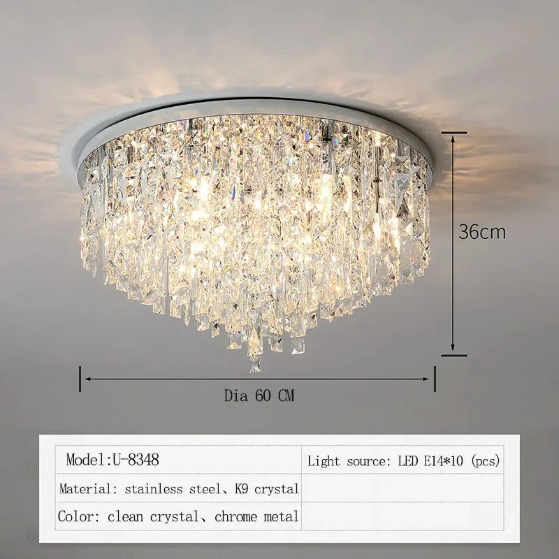 Afralia™ Crystal E14 Ceiling Lamp: Modern LED Chandelier Lighting Fixture