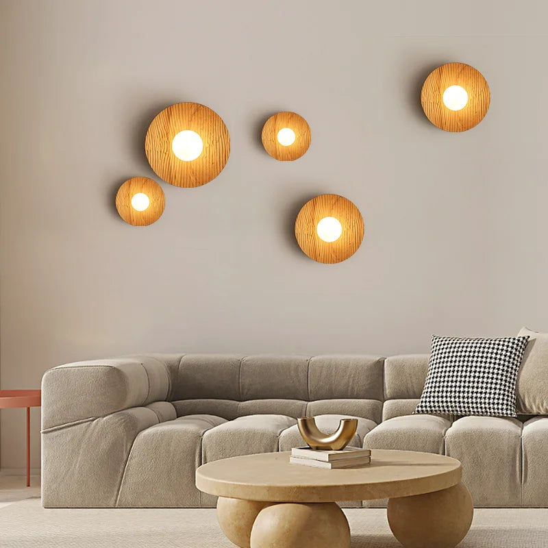 Afralia™ Wood LED Wall Lamp Sconce Modern Home Decor for Dining Room & Bathroom